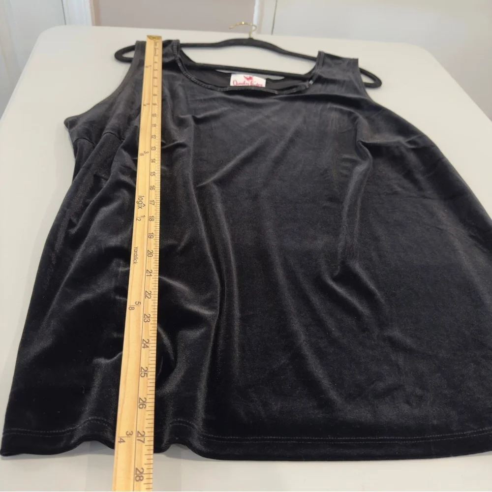 Quacker Factory Velvet Velour 2 Piece Cardigan And Tank Set Black Women Size 1X